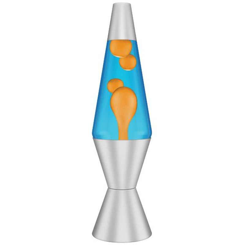 Lava Lamp - 14.5"- the Original Motion Lamp - Orange Lava and Blue Liquid with Silver Base - Item #2117