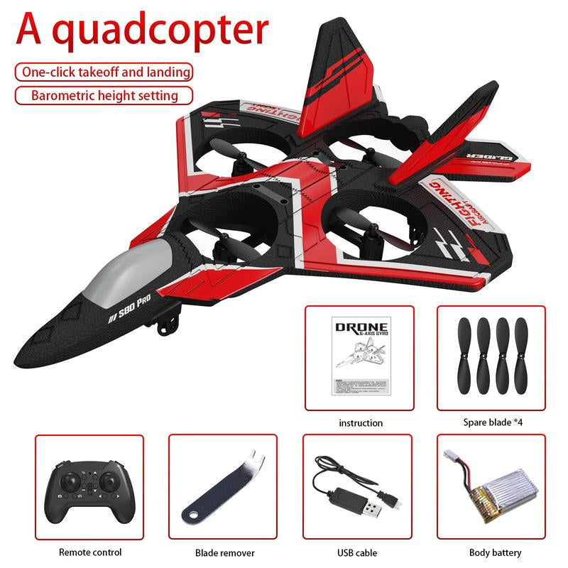 Durable Remote Control Airplane Toy, 1 Set 4-Axis Drone with Light, Outdoor Fun Remote Control Airplane, Gravity Slide Electric Airplane, Gift for Children and Adults, Valentine'S Day Gifts, Cool Toys