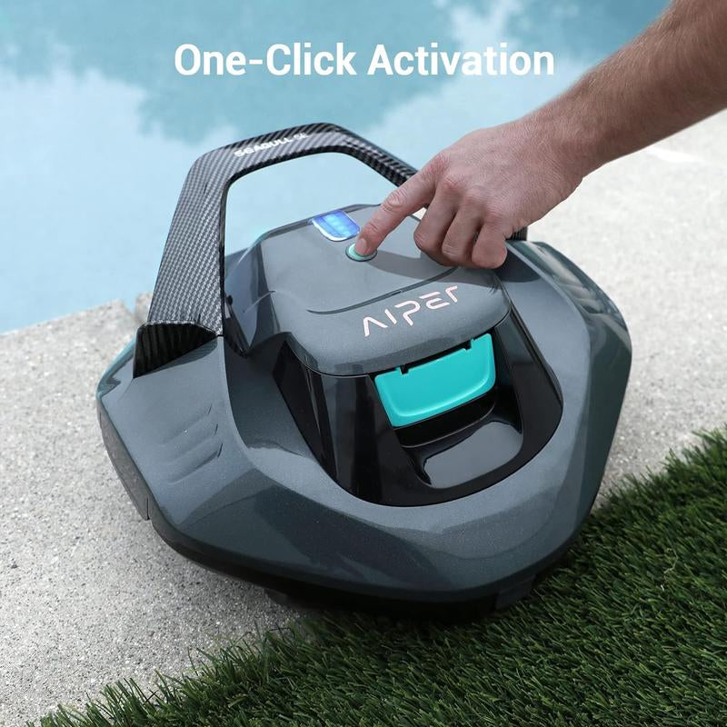 AIPER Cordless Robotic Pool Cleaner, Pool Vacuum with Dual-Drive Motors, Self-Parking Technology, Lightweight, Perfect for Above-Ground/In-Ground Flat Pools up to 40 Feet (Lasts 90 Mins)