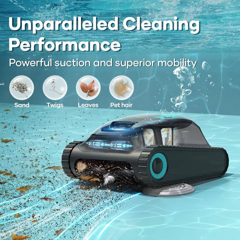 AIPER Cordless Robotic Pool Cleaner, Pool Vacuum with Dual-Drive Motors, Self-Parking Technology, Lightweight, Perfect for Above-Ground/In-Ground Flat Pools up to 40 Feet (Lasts 90 Mins)