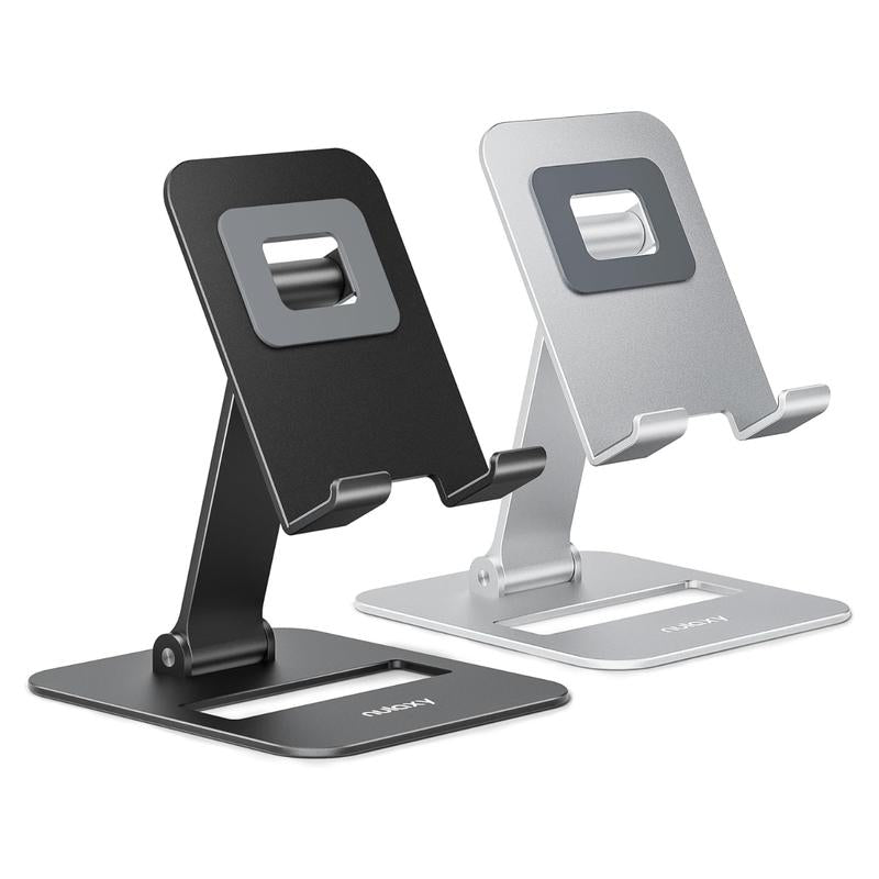 2 Pack Dual Folding Cell Phone Stand, Fully Adjustable Phone Holder for Desk Smartphone Cellphone