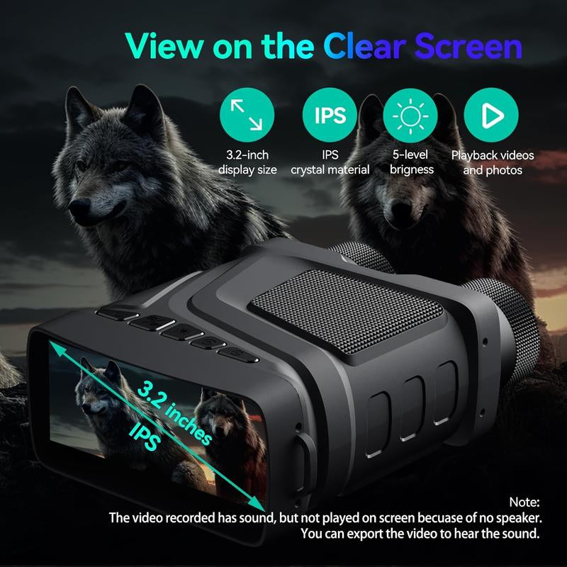 1080P Full-Color Dual Tube Night Vision Goggles with 800M Infrared Telescope, Ideal for Outdoor Camping and Exploration