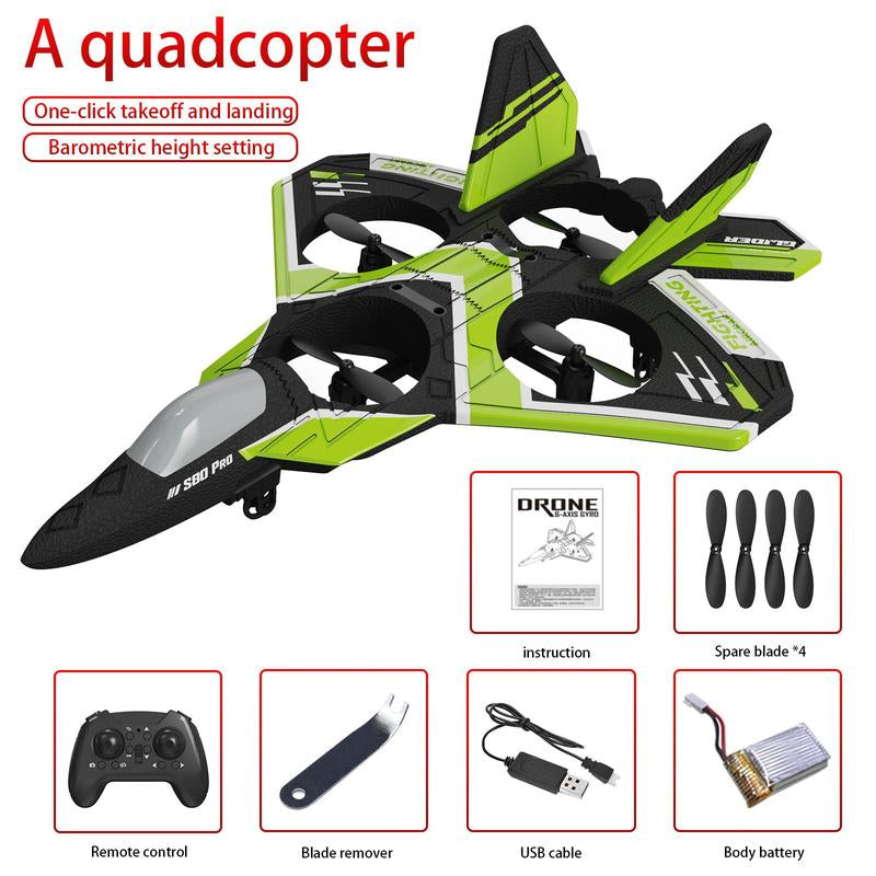 Durable Remote Control Airplane Toy, 1 Set 4-Axis Drone with Light, Outdoor Fun Remote Control Airplane, Gravity Slide Electric Airplane, Gift for Children and Adults, Valentine'S Day Gifts, Cool Toys