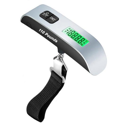 Digital Hanging Luggage Scale with Backlit for Travel, Portable Handheld Suitcase Weight Scale with Hook, 110 Pounds, Battery Included