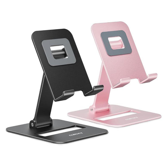 2 Pack Dual Folding Cell Phone Stand, Fully Adjustable Phone Holder for Desk Smartphone Cellphone