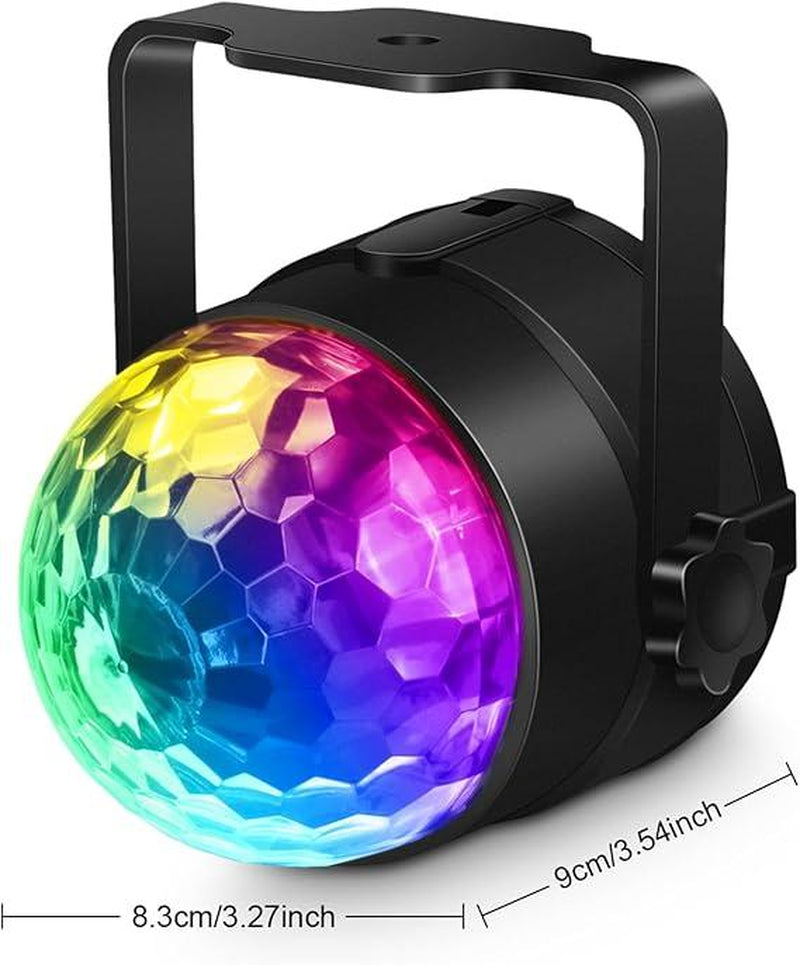 2-Pack Sound Activated Party Lights with Remote – Disco Ball DJ Strobe Lamps for Dance Parties, Birthday, Christmas, Halloween, and Room Decor