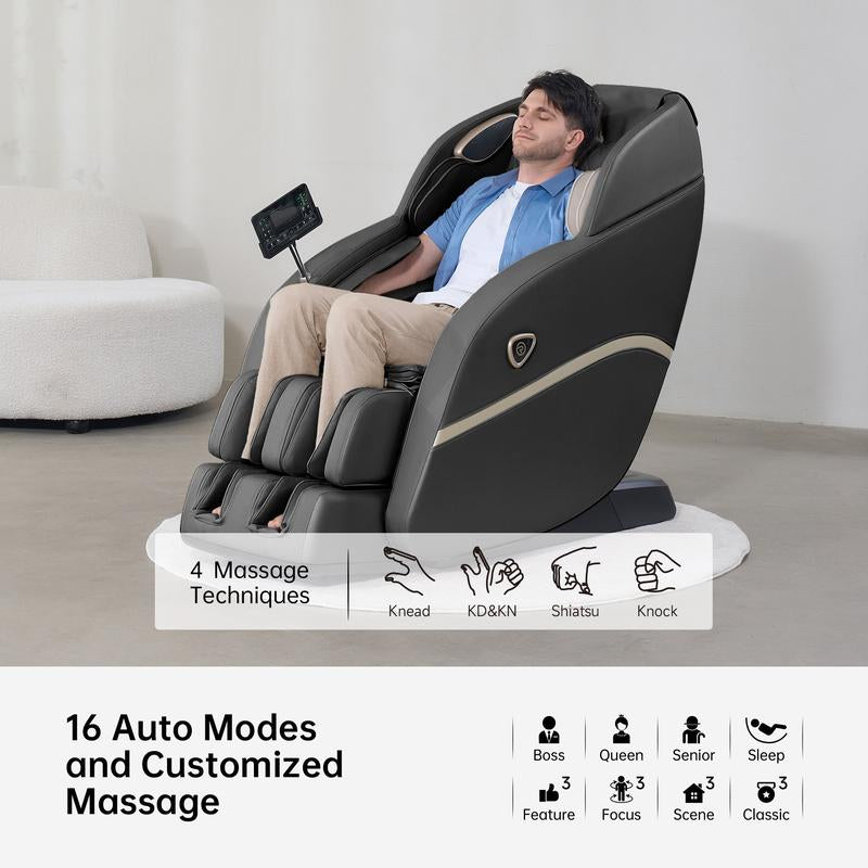 Real Relax Massage Chair Favor-22 Full Body Zero Gravity Sl-Track Shiatsu Massage Airbag with Heating Function Bluetooth Comfort Massage Recliner