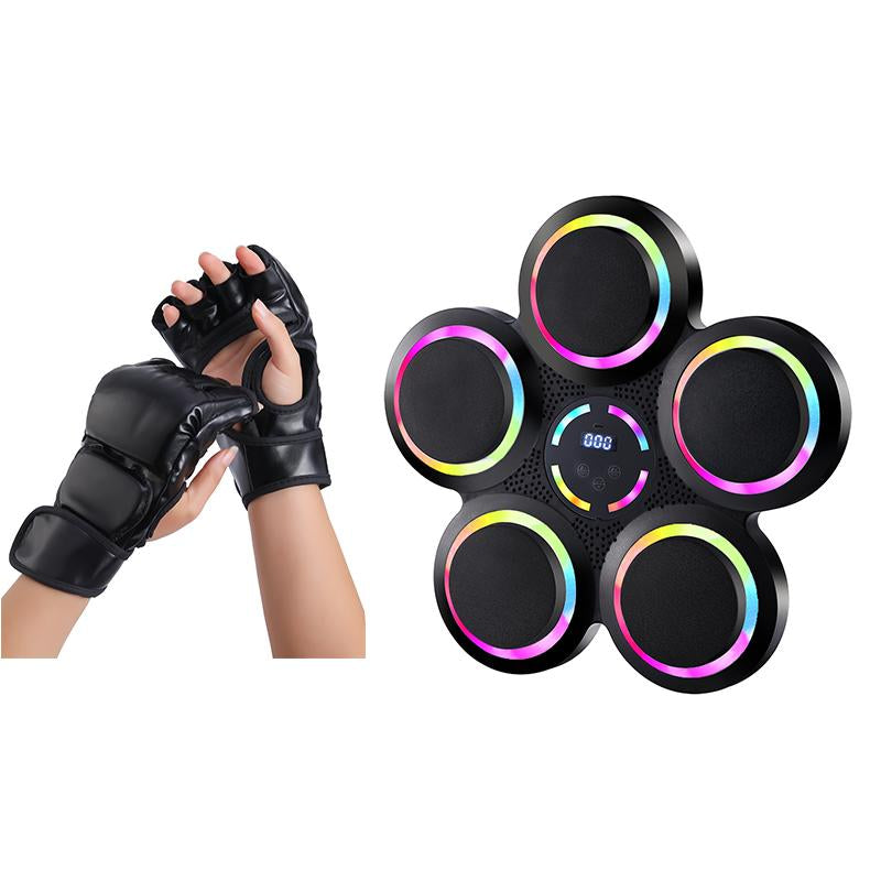 【 New Upgrade 】 Intelligent LED Music Boxing Machine with Boxing Gloves, Wall Mounted Home and Gym Exercise Boxing Equipment, Gift for Boys and Girls