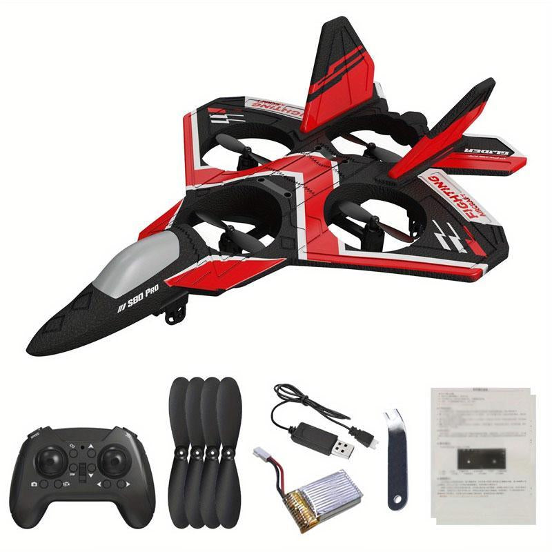 Durable Remote Control Airplane Toy, 1 Set 4-Axis Drone with Light, Outdoor Fun Remote Control Airplane, Gravity Slide Electric Airplane, Gift for Children and Adults, Valentine'S Day Gifts, Cool Toys