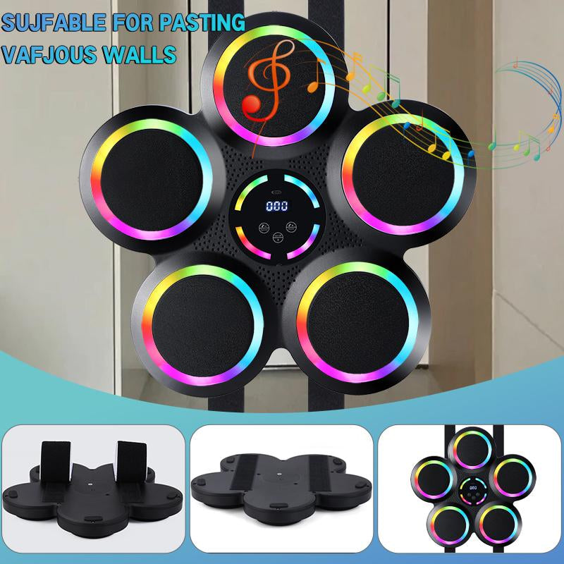 【 New Upgrade 】 Intelligent LED Music Boxing Machine with Boxing Gloves, Wall Mounted Home and Gym Exercise Boxing Equipment, Gift for Boys and Girls