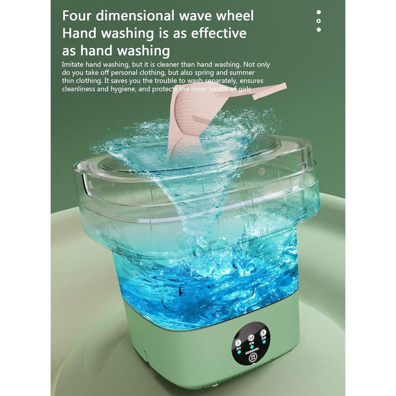 Portable Washing Machine Mini Washer with Drain Basket, Foldable Small Washer Deep Cleaning for Underwear, Socks, Baby Clothes, Travel, Camping, RV, Dorm, Apartment (Purple+Blue Light) Mini Washing Portable Washing Mini Washing