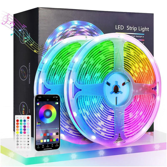 LED Strip Light, RGB Color Changing LED Light Strip with Remote Control, Music Sync LED Light Strip for Bedroom Kitchen Party