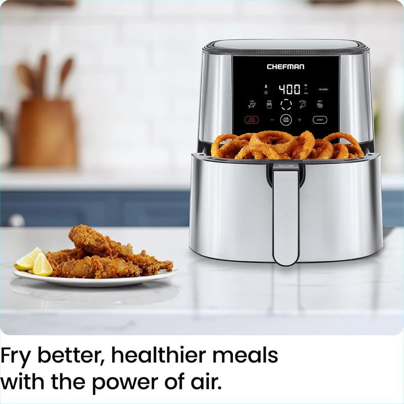 Chefman Turbofry Touch Stainless Steel Air Fryer with Digital Controls