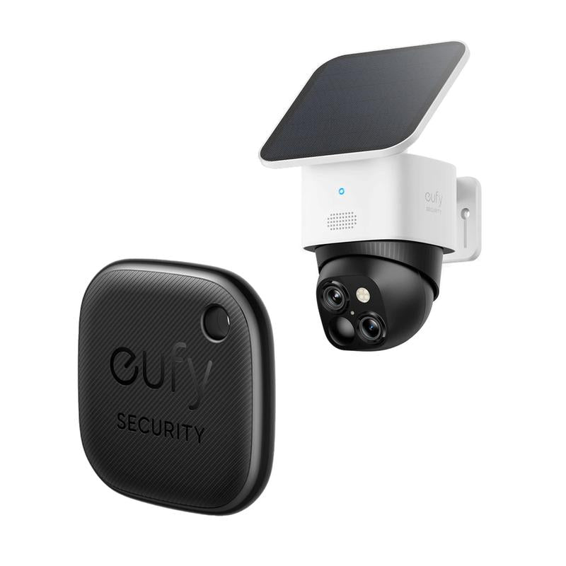 Eufy Security Solocam S340, Solar Security Cameras Wireless Outdoor, Cameras for Home Security and Eufy Security by Anker Smarttrack Link (Black, 1-Pack), Android Not Supported, Works with Apple Find My (Ios Only)