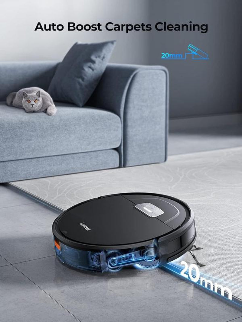 Laresar【3-In-1】Vacuum & Mop Robot Vacuum, 4500Pa Strong Suction Carpet Auto-Boost Robotic Vacuum Cleaner, Self-Charging, Remote&Voice Control, Anti-Collision and Boundary Strips Robot Vacuum