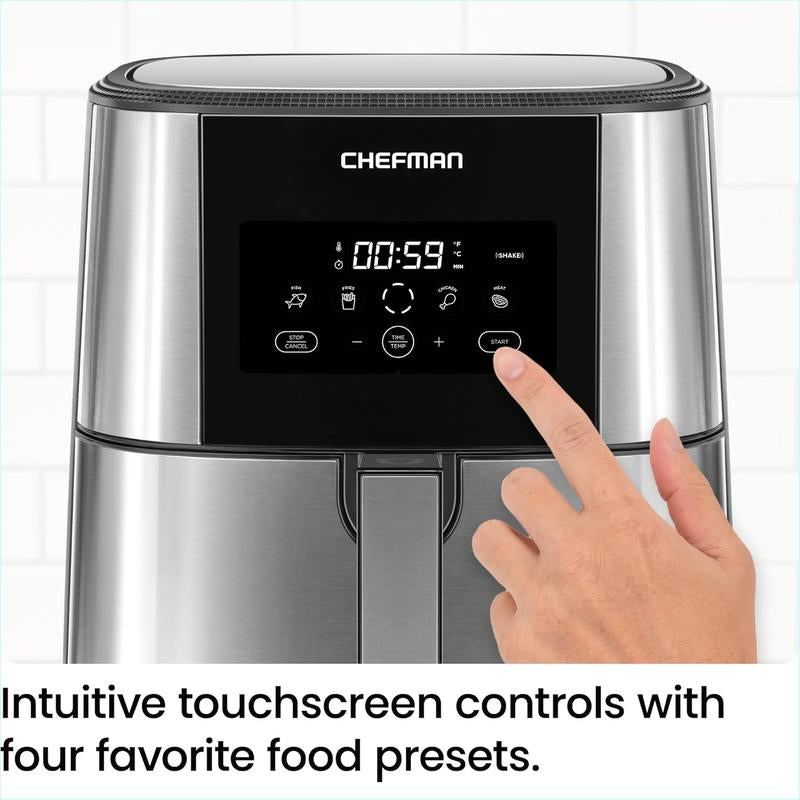 Chefman Turbofry Touch Stainless Steel Air Fryer with Digital Controls