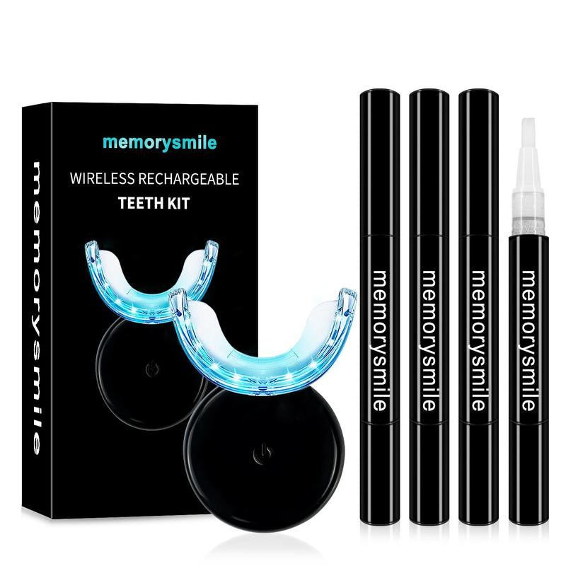 Wireless Tooth Brightening Kit, 1 Box Tooth Brightener & 4 Counts Teeth Brightening Gel Pens, Tooth Brightening Kit for Home Use