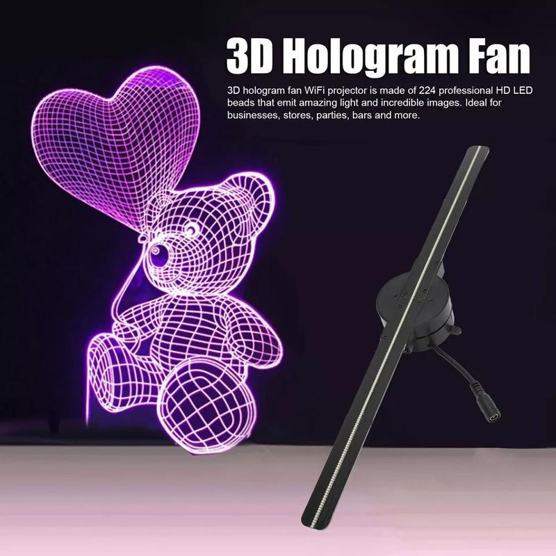 3D Hologram Fan with Customization | 224 Leds | High-Resolution Audio Card