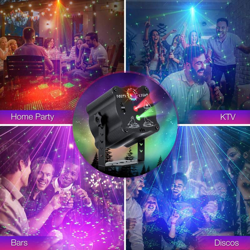 USB Powered DJ Disco Stage Party Light, Sound Activated Light with Remote Control, Novelty Lighting for Karaoke Pub KTV Bar Dance