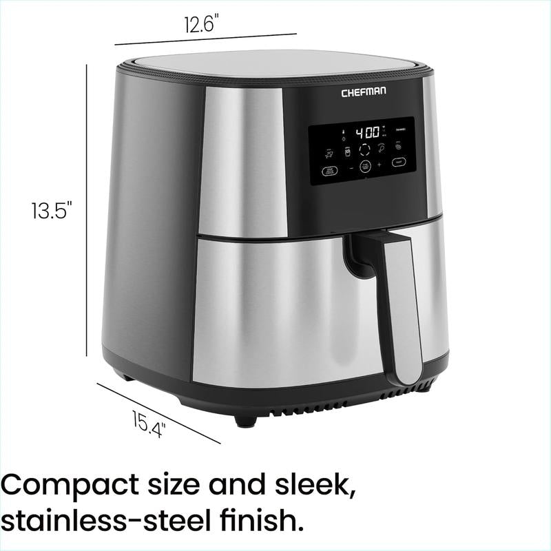 Chefman Turbofry Touch Stainless Steel Air Fryer with Digital Controls