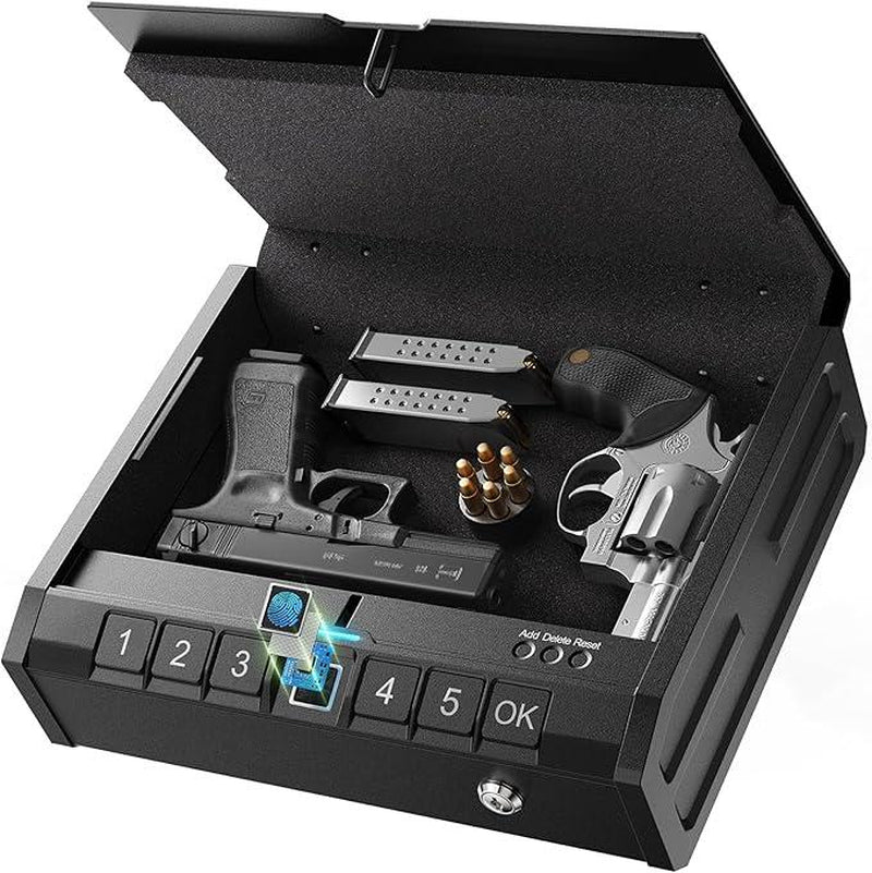 ONNAIS Gun Safe - Equipped with 3 Quick Access Methods, DOJ Certified, Anti-Pry Design, Durable Construction, Quick & Quiet Access