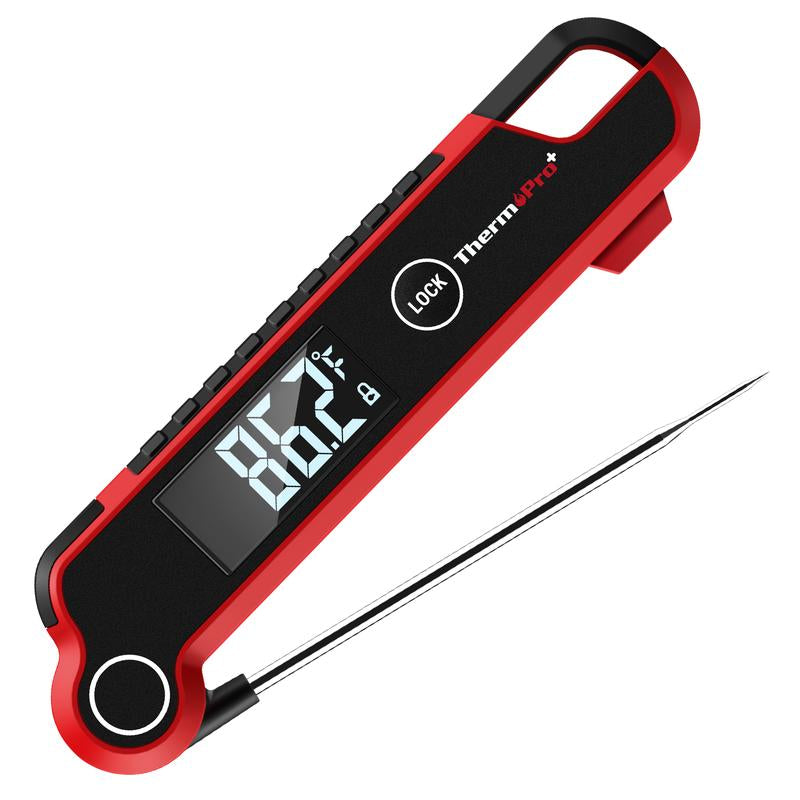 [Grill Gadget] Thermopro Instant Read Digital Meat Thermometer, Auto-Rotating Display, Waterproof Cooking Thermometer for BBQ, Grill, Kitchen